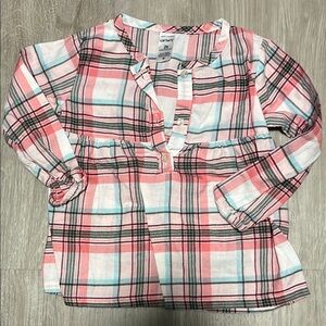 4/$20 Carter's Pink Plaid Kids Shirt